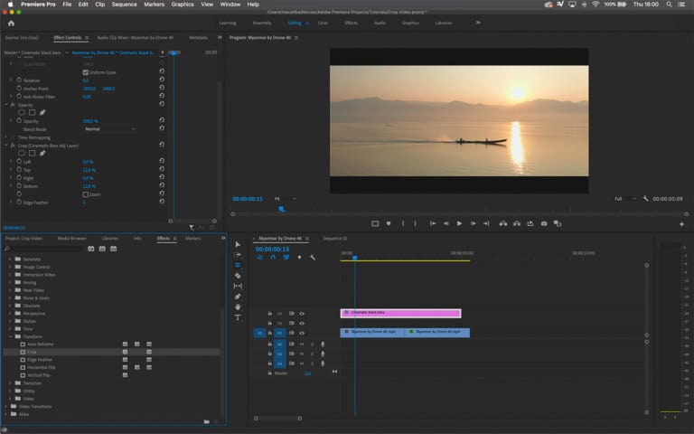 HOW TO CROP A VIDEO IN PREMIERE PRO