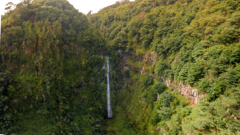 Beautiful Agua D’alto Waterfall In Faial on Madeira Island