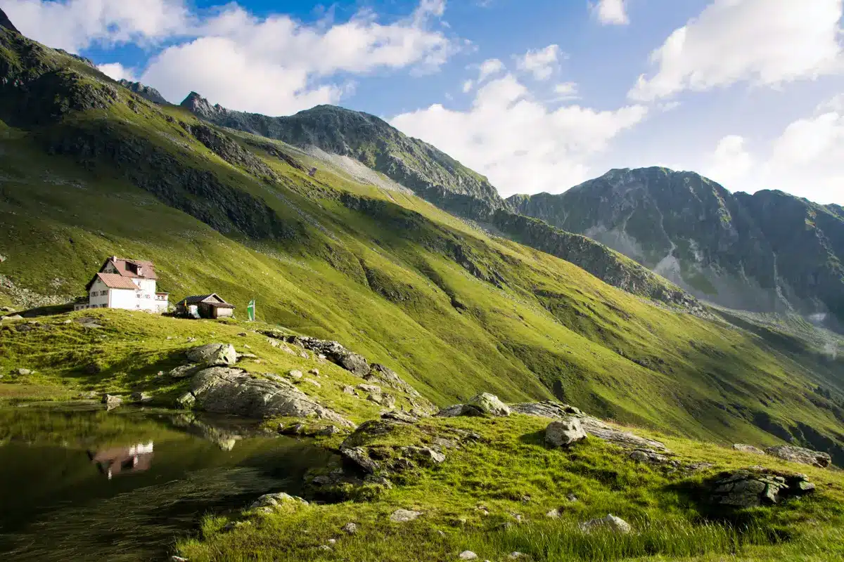 austria-mountainrange-hut