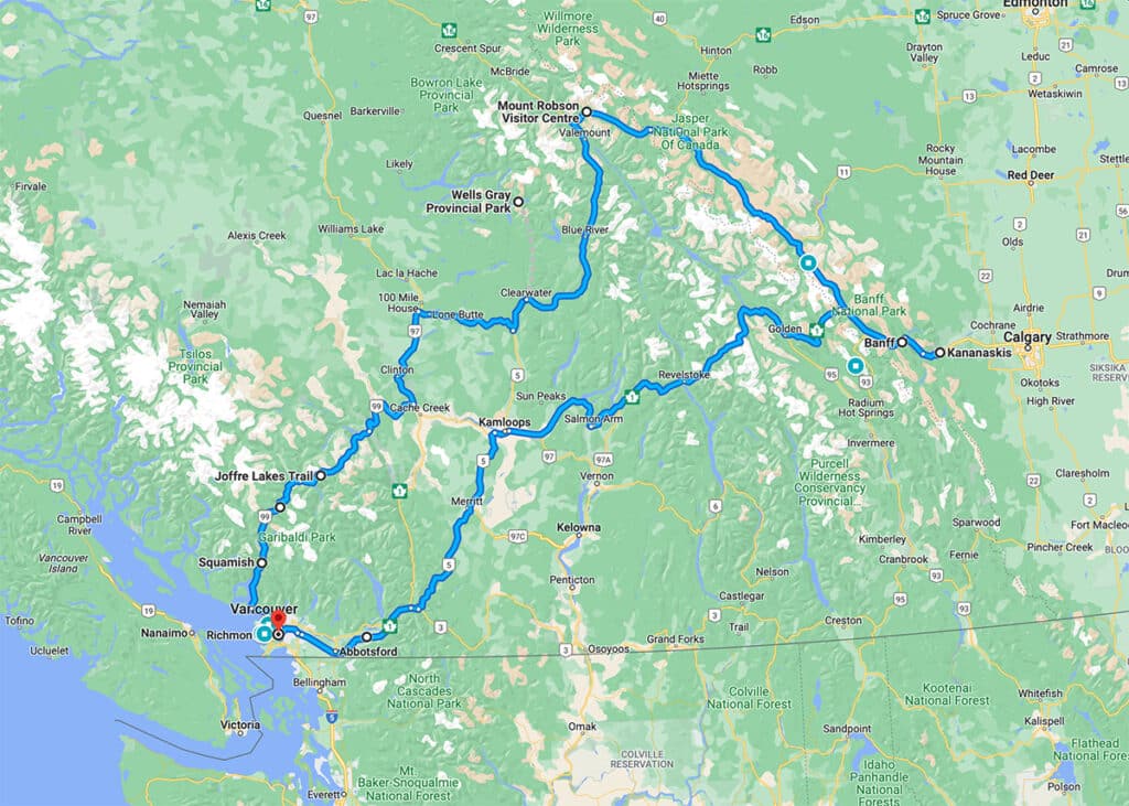 Rving-in-canada-route