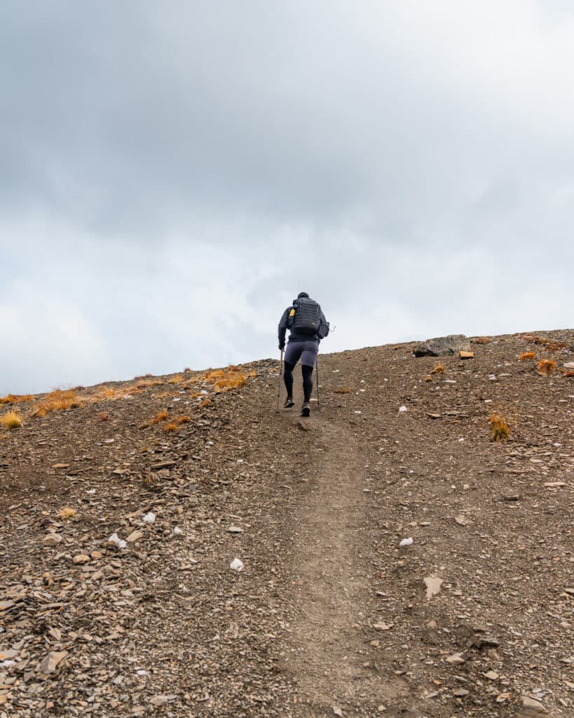 Mount-Edith-Cavell-hike-steep-slope-east-ridge